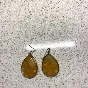 Amber teardrop earrings 1/2” length